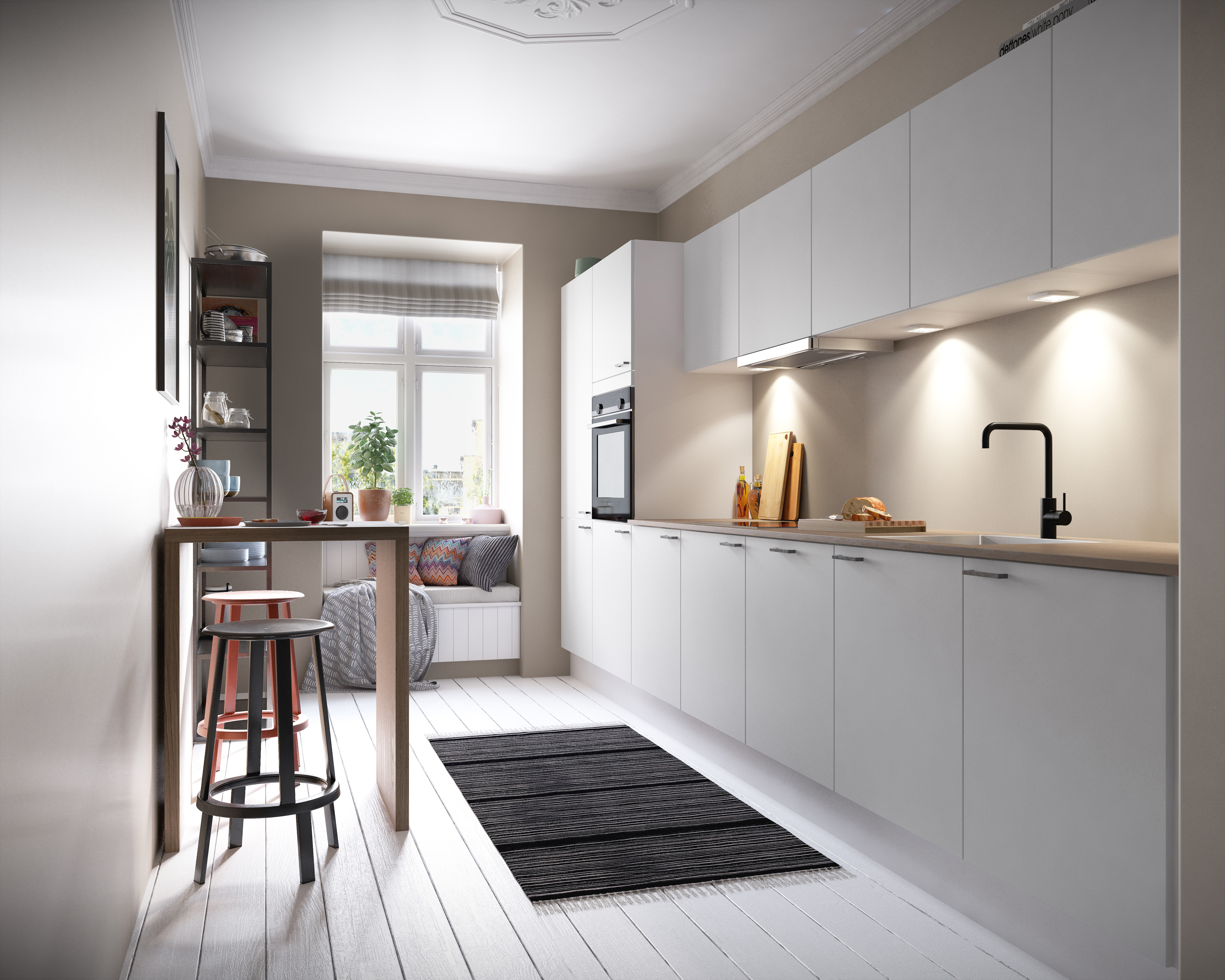 Indretning af det lille køkken